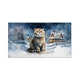 thumbnail image 1 of Hello Winter Scottish Fold Welcome Snowy Night Watercolor Vintage Doormat Cat Lover Kitten Owner Gifts Indoor Outdoor Welcome Mat - 01011, 1 of 5