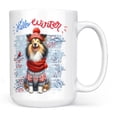 thumbnail image 1 of Hello Winter Shetland Sheepdog Smiling in Red Scarf Hat Welcome Christmas Mug Sheltie Dog Lover Gifts Coffee Tea Cup - 00017, 1 of 4
