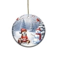 thumbnail image 1 of Hello Winter Shiba Inu Football Snowman Welcome Snowy Morning Ceramic Round Ornament Shibas Dog Lovers Gifts Idea Home Tree Decor - 01012, 1 of 5