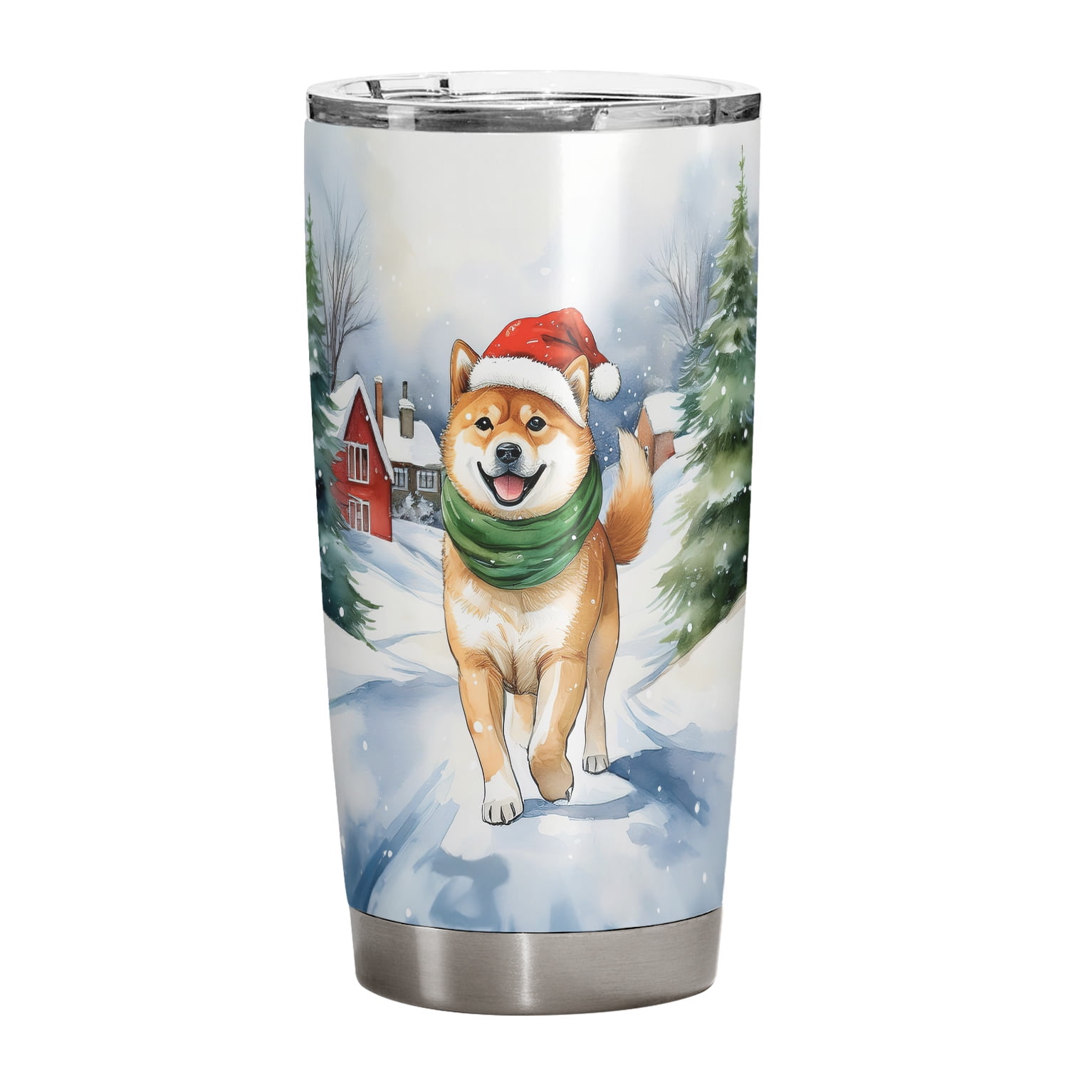 Hello Winter Shiba Inu Frosty Morning Walk Welcome Snowy Christmas 20oz ...