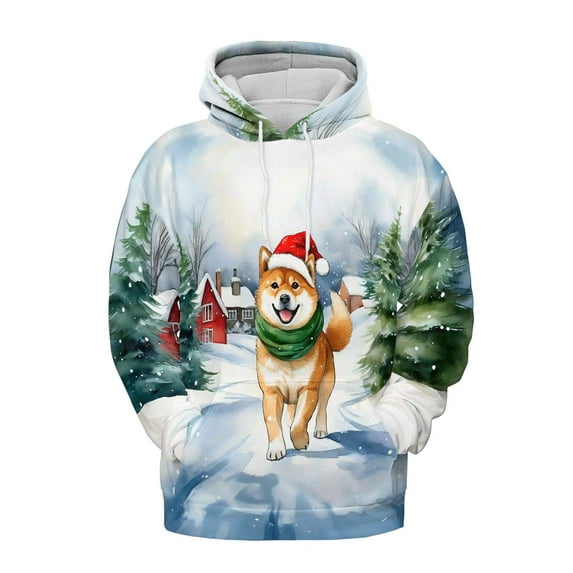 Hello Winter Shiba Inu Frosty Morning Walk Welcome Snowy Christmas All Over Print 3D Hoodie Unisex Merch Hoodies Shibas Dog Lovers Gifts Idea - 02018