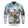 thumbnail image 1 of Hello Winter Shih Tzu Frosty Morning Walk Welcome Snowy Christmas All Over Print 3D Baseball Jacket Lion Dog Lover Gifts Bomber Jacket Softball - 02018, 1 of 6