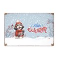 thumbnail image 1 of Hello Winter Shih Tzu Smiling in Red Scarf Hat Welcome Christmas Horizontal Metal Aluminum Sign Lion Dog Lover Gifts Wall Art Home Decor - 00017, 1 of 5