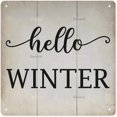 thumbnail image 1 of Hello Winter Signs Rustic Sign Motivational Wall Art Rustic Wall Decorations for Living Room Kitchen Wall Hanging Signs Wall Sign Home Decor Housewarming Gift Metal Tin Sign Wall Decor 8 * 8 in, 1 of 4