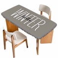 thumbnail image 1 of Hello Winter Table Cloths for 6 Foot Rectangle Tables, Grey Merry Christmas Holiday Patio Waterproof Elastic Fitted Tablecloths, Washable Rectangular Table Cover for Camping, 1 of 8