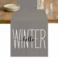 thumbnail image 1 of Hello Winter Table Runner 120 Inches Long Farmhouse Dress Scarves, Grey Merry Christmas Holiday Dining Tablerunner for Coffee Table/Kitchen Island/Party Décor, 13" x 120", 1 of 8