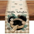 thumbnail image 1 of Hello Winter Table Runner, Snowflake Pine Branch Plaid Check Farmhouse Kitchen Dining Table Decor, Christmas Holiday Home Decoration Indoor Outdoor Party Supply 13 x 72 Inches, 1 of 6
