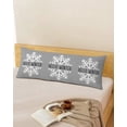 thumbnail image 1 of Hello Winter Throw Pillow Cover, Seasonal Snowflake Grey Christmas Rectangle Decorative Pillow Case Protector Soft Cushion Cover Lumbar Pillowcase for Couch Sofa Bedroom Car Chair Decor 20x54 Inch, 1 of 8