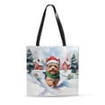 thumbnail image 1 of Hello Winter Yorkshire Terrier Frosty Morning Walk Welcome Snowy Christmas All Over Print 3D Canvas Tote Bag Yorkie Dog Lover Gifts Reusable Handbag - 02018, 1 of 5