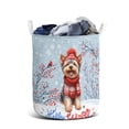 thumbnail image 1 of Hello Winter Yorkshire Terrier Smiling in Red Scarf Hat Welcome Christmas Foldable Laundry Basket Yorkie Dog Lover Gifts Organizer Storage with Handles - 00017, 1 of 5