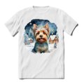 thumbnail image 1 of Hello Winter Yorkshire Terrier Welcome Snowy Night Watercolor Vintage Shirt T-shirt Unisex Merch Yorkie Dog Lover Gifts - 01011, 1 of 6