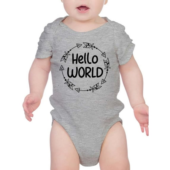 Hello World Arrow Wreath Bodysuit Infant -Smartprints Designs, 24 Months