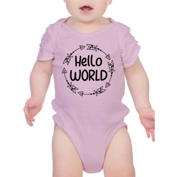 Hello World Arrow Wreath Bodysuit Infant -Smartprints Designs, Newborn