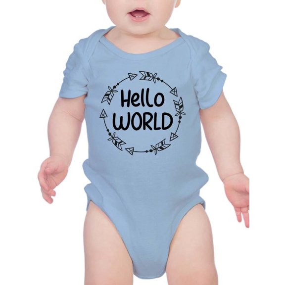 Hello World Arrow Wreath Bodysuit Infant -Smartprints Designs, Newborn