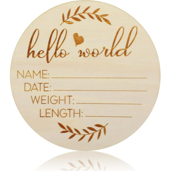 Hello World Baby Sign Baby Announcement Plaque Welcome To The World For Photo Props Baby Shower Hospital Nursery Newborn Boys And Girls Gift