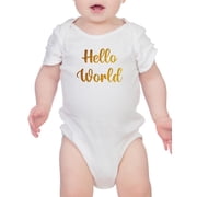 Personalized "Hello World" Baby Bodysuit - Custom Name Long Sleeve Onesie
