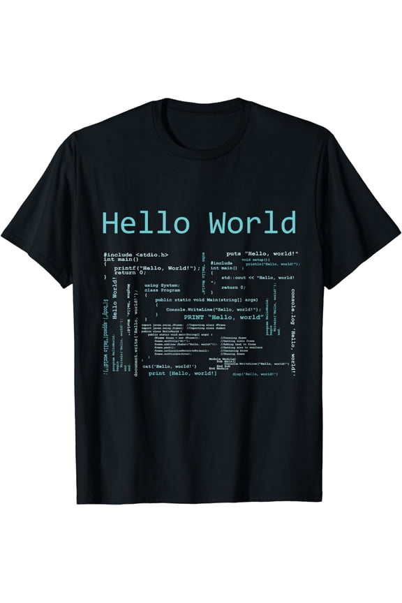 Hello World - Computer Programming Languages T-Shirt