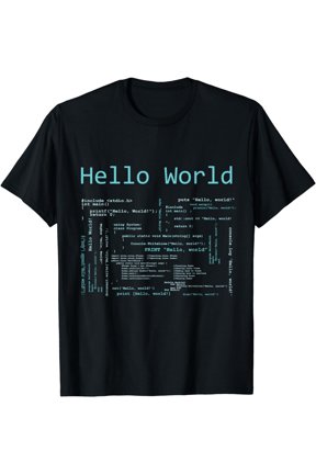 Hello World - Computer Programming Languages T-Shirt