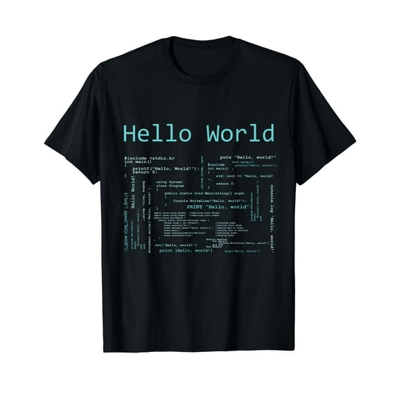 Hello World - Computer Programming Languages T-Shirt