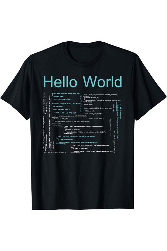 Hello World Funny HTML Code Programmer Language T-Shirt