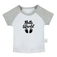 thumbnail image 1 of Hello World Funny T shirt For Baby, Newborn Babies T-shirts, Infant Tops, 0-24M Kids Graphic Tees Clothing (Short Gray Raglan T-shirt, 0-6 Months), 1 of 4