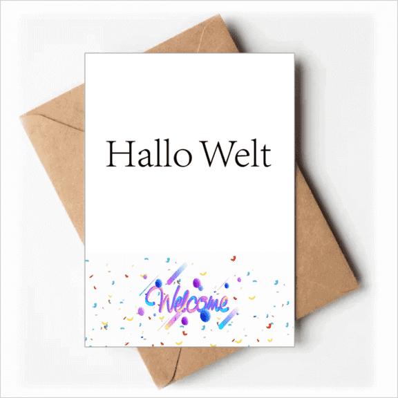 Hello World German Art Deco Fashion Welcome Back Greeting Cards Envelopes Blank