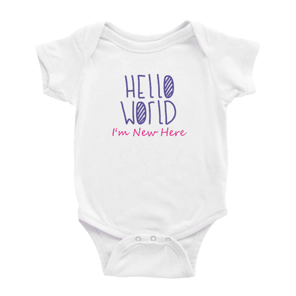 Hello World, I'm New Here Funny Baby Bodysuit Boy Girl Unisex