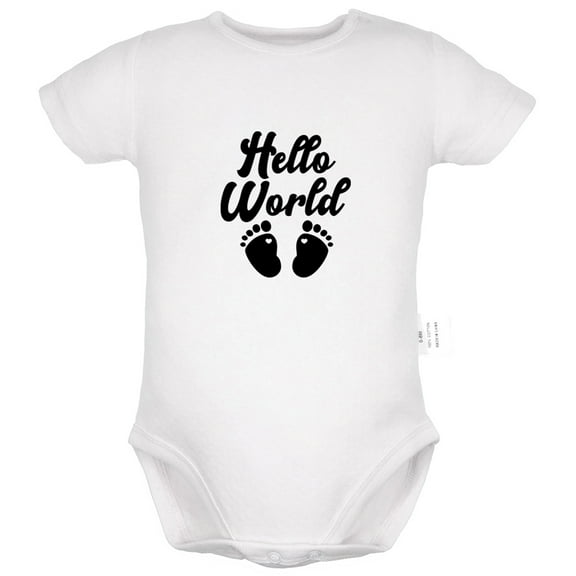 Hello World Pregnancy Announcement Gifts Rompers For Babies, Newborn Baby Unisex Bodysuits, Infant Jumpsuits, Toddler 0-24 Months Kids One-Piece Oufits (White, 0-6 Months)