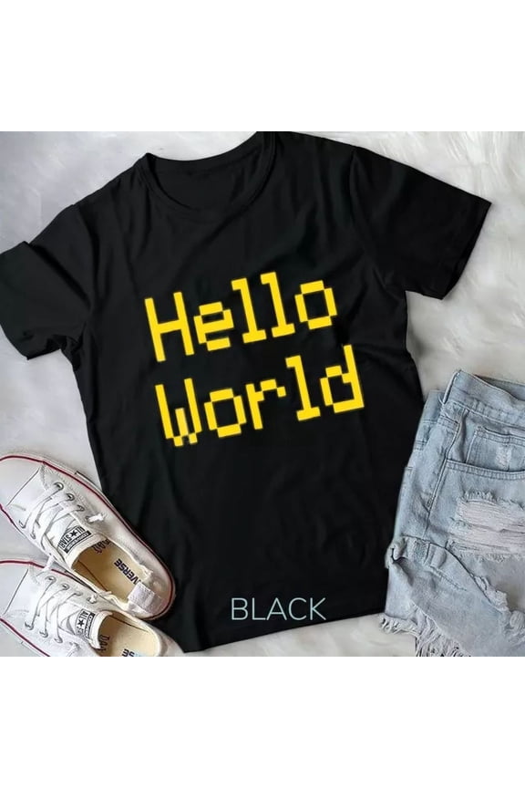 Hello World T-Shirt , Coding Programming Tee Shirt Unisex T-Shirt Unisex S-5XL Hot Trending Shirt, not genuine