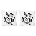 thumbnail image 1 of Ambesonne Saying Throw Pillow Cover 2 Pack, Hello World Tree and Words, 18", Charcoal Grey White, 1 of 2