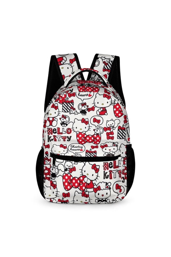 Hello cat Kitty backpack cartoon backpack Large Capacity Lightweight Backpack Laptop Bag 3D Printed Daypack Outdoor Sports travel Backpack Lightweight Daypack Travel Laptop Backpack