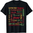 thumbnail image 1 of Hello in 22 Different Languages Word ESL Teachers Students T-Shirt, 1 of 5