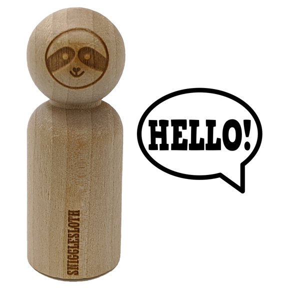 Hello in Text Callout Rubber Stamp for Scrapbooking Crafting Stamping - Small 3/4 Inch