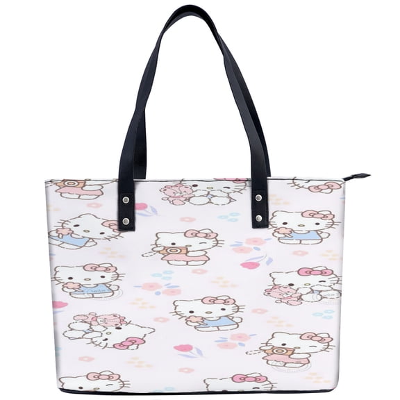 Hello kitty Handbags Exquisite canvas women's handbags Travel shoulder bags Linen shopping bags