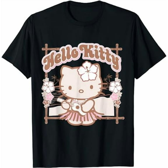 Hello kitty Hula Summer Tee Shirt T-Shirt, Black Color, Size S
