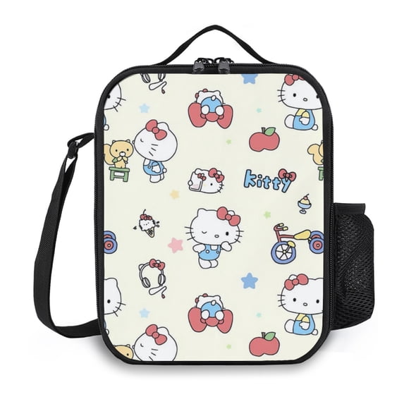 Hello kitty Lunch Bag Unisex Lunch Box, Reusable Lunch Tote Meal Prep Container Portable Leakproof Insulated Cooler Bag Food Tote for Work Office Picnic Beach Travel