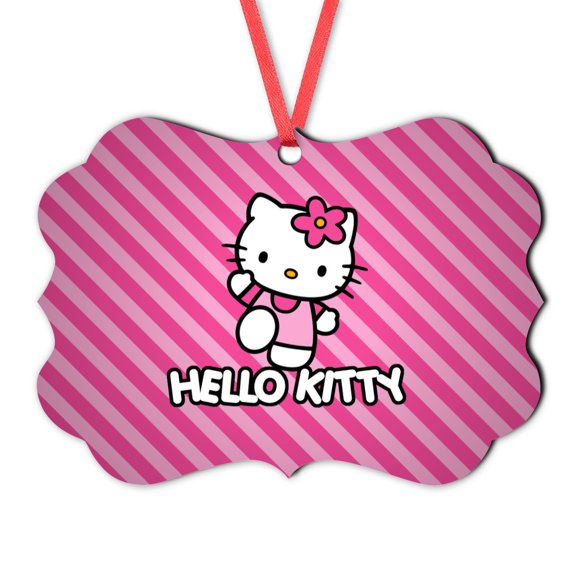 Hello kitty Ornaments, Christmas Round pendant decoration, Holiday gift ideas, Heirloom keepsake, Round ceramic, Trinket gift for Halloween Christmas Thanksgiving