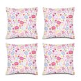 thumbnail image 1 of Hello kitty Pillowcase 4pcs cartoon pattern printed pillowcase - soft and breathable linen pillowcase, envelope closure 18x18Inch, 1 of 5