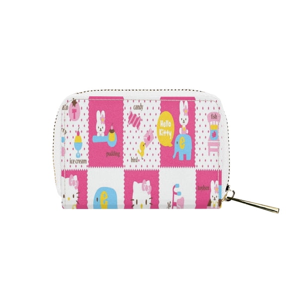 Hello kittyCard wallet, women's zipper card holder, portable wallet, compact size
