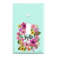 thumbnail image 1 of Hello with Pretty Flowers Plastic Wall Decor Toggle Light Switch Plate Cover, 1 of 4