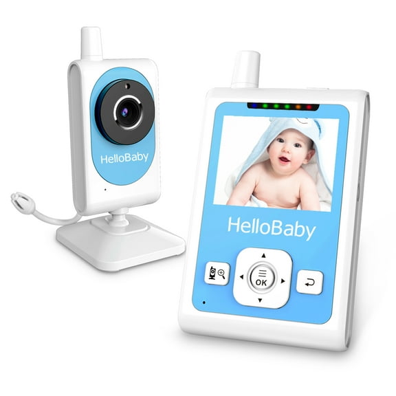 HelloBaby Baby Monitor- HB26 Video Baby Monitor with 2.4 inch Screen, Night Vision, Temperature Sensor, VOX Mode, One-Way Talk