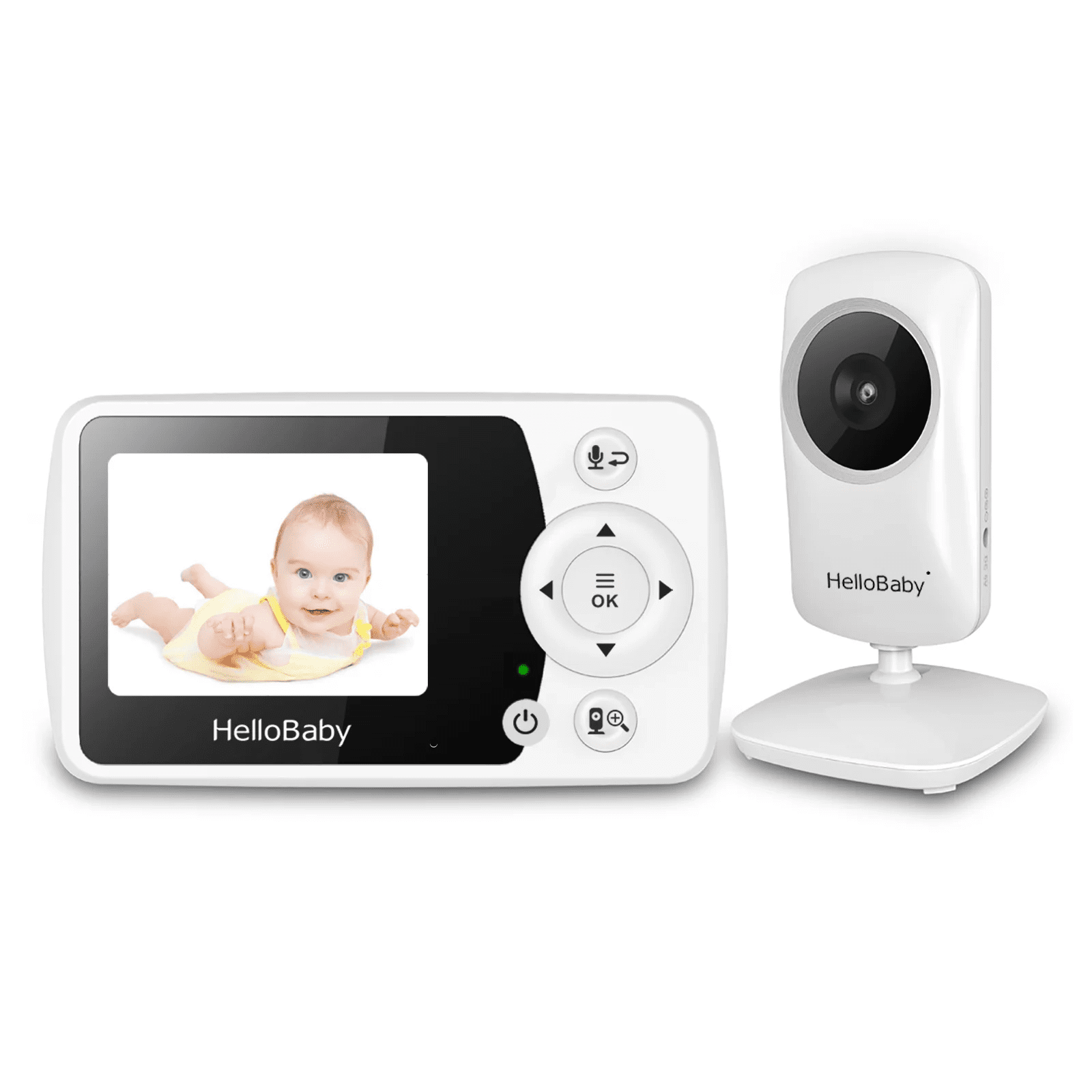 HELLO BABY HelloBaby HB31 Night Vision baby monitor with Camera and Audio, 1000ft, No Wifi, Lullaby, 2.4" LCD.