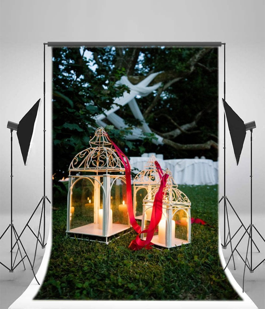 HelloDecor 5x7ft Backdrop Candles Outdoor Grass Land Trees Photography ...