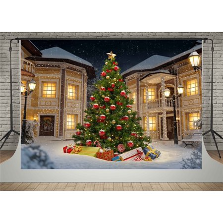 HelloDecor 5x7ft Christmas Photography Backgrounds Winter Snowflake Backdrops for Photo Studio Lighting Castle Photobooth