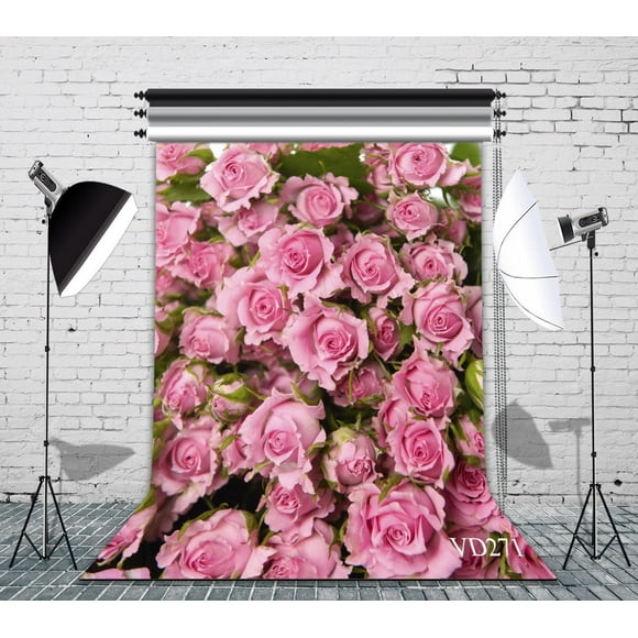 HelloDecor 5x7ft Valentine's Day Photo Backdrops Studio Red Heart Photography Backdrop Background Studio Props