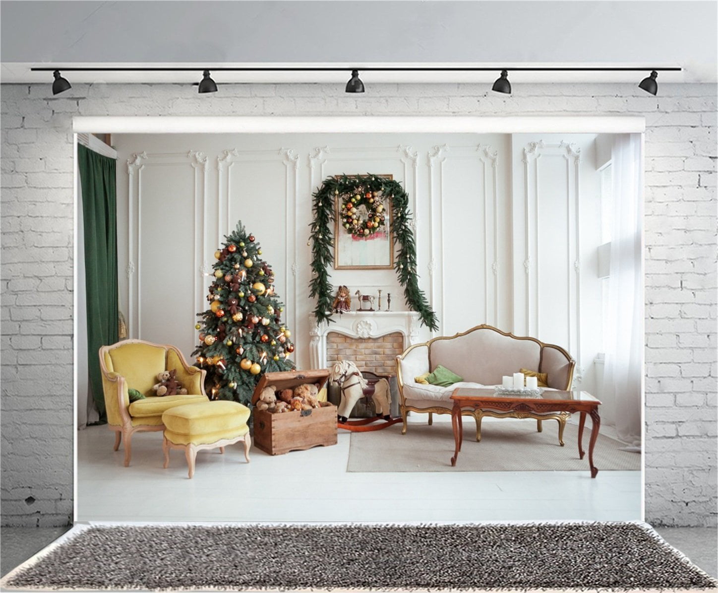 HelloDecor 7x5ft Christmas Interior Decoration Photography Background ...