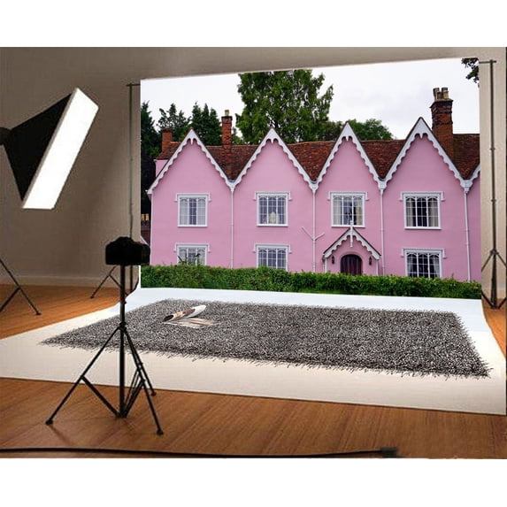 HelloDecor 7x5ft Nature Backdrop Rustic House Brick Roof Green Plants ...