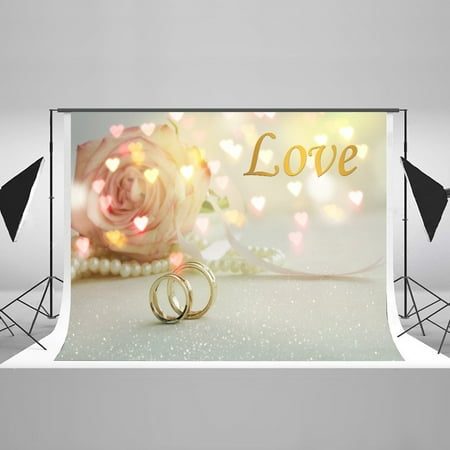 HelloDecor 7x5ft Studio Backdrop for Wedding Anniversary Wedding Party Decoration Custom Photography Background