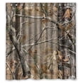 thumbnail image 1 of HelloDecor Camouflage Real Tree Shower Curtain Polyester Fabric Bathroom Decorative Curtain Size 66x72 Inches, 1 of 2
