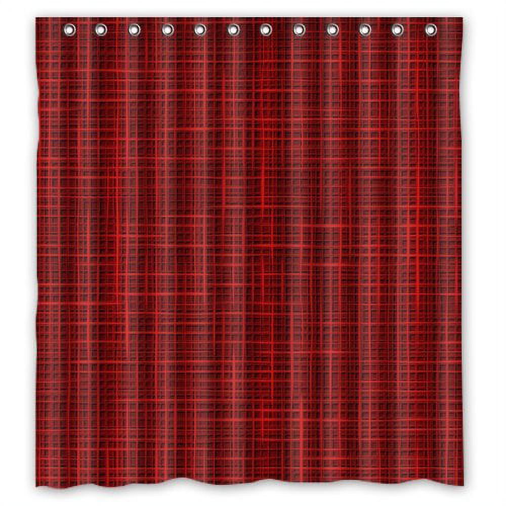 HelloDecor Dark Red Shower Curtain Polyester Fabric Bathroom Decorative